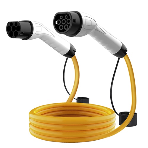 1-EVMOTIONS Delta Type2 -> Type2 (1x32A) 8m Câble de recharge véhicule électrique