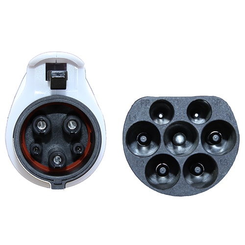 2-EVMOTIONS Delta Type2 -> Type1 (32A) Câble de recharge véhicule électrique