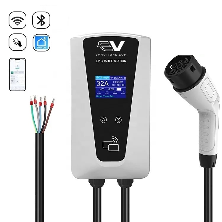 4-EVMOTIONS Delta Smart Wallbox Type2 11kw Wi-Fi Câble de recharge véhicule électrique