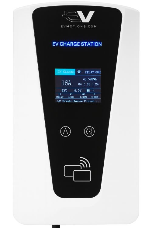 1-EVMOTIONS Delta Smart Wallbox Type2 22kw Wi-Fi Câble de recharge véhicule électrique